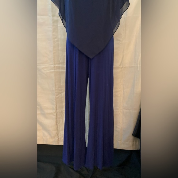 Women’s Gabriella Rocha Jumpsuit Off Shoulder Dark Blue Size XS 31” Inseam - Picture 6 of 16